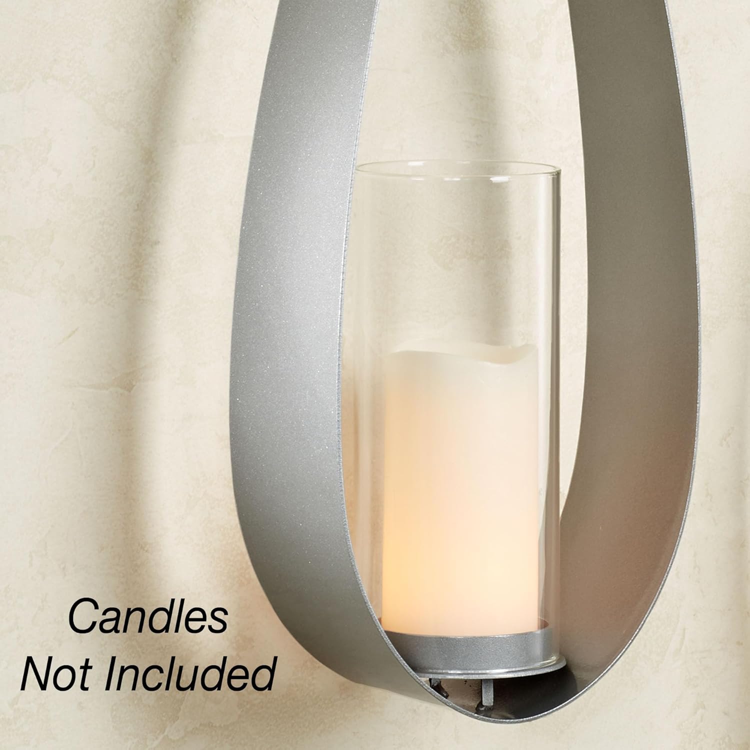 Touch of Class Pharos Wall Sconce Pair Handcrafted Steel - Glass Hurricane - Set of 2 - Metal Sconces Holder for Bedroom, Bathroom, Living Room, Kitchen Walls