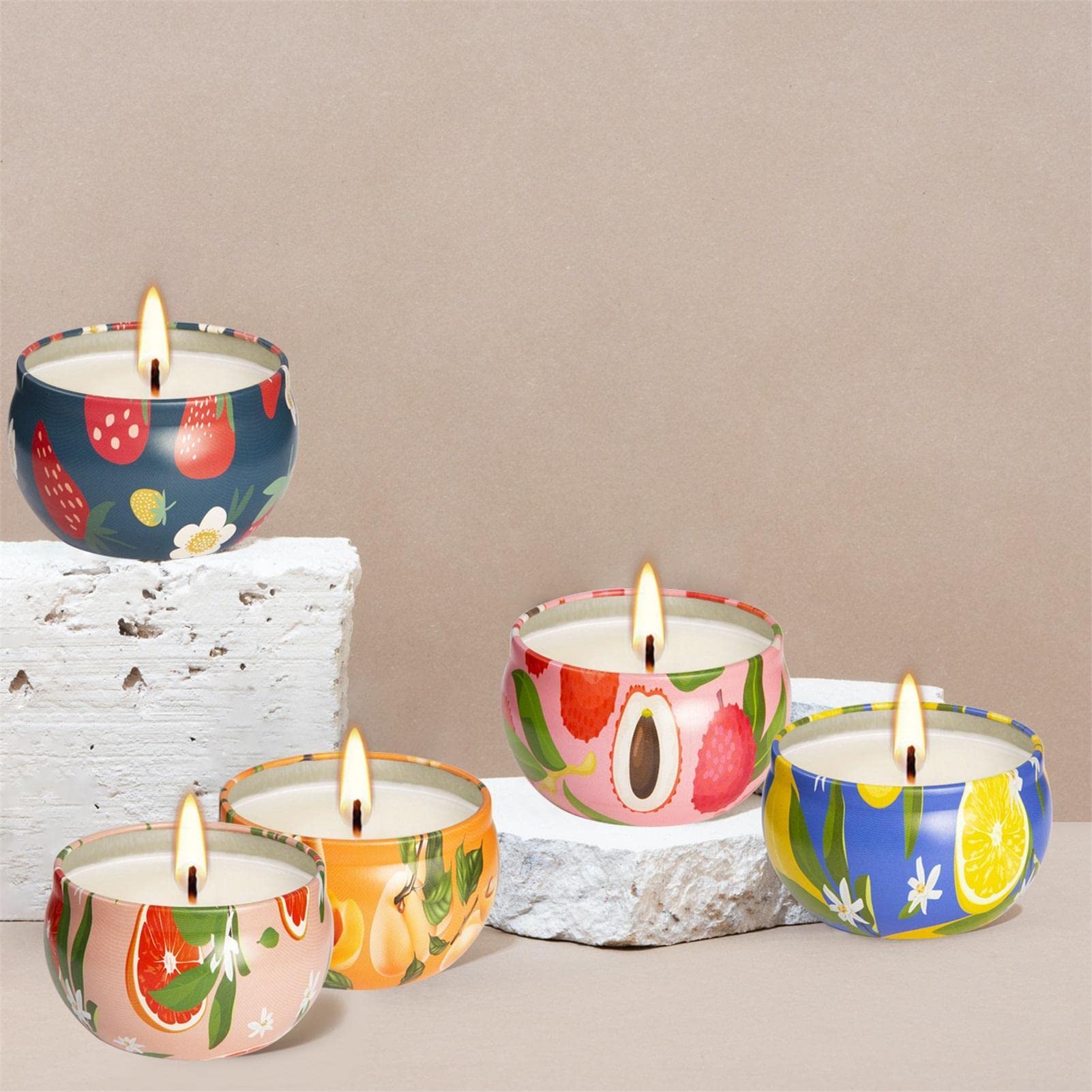 Velas aromáticas de aromaterapia, 16 unidades, set de regalo con velas perfumadas, velas perfumadas en lata con aceites esenciales florales para aromaterapia, yoga, día de la madre, cumpleaños | Las velas perfumadas de 2.5 oz ayudan a purificar el aire, a