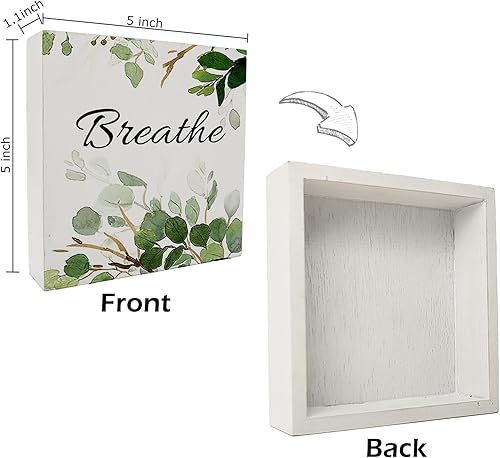 Miniatura 6 de kunlisa Breathe - Decoración de pared de baño para estantes, hojas de eucalipto botánico, decoración de escritorio, hojas de eucalipto rústicas,