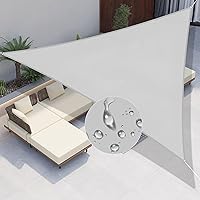 Vista 9 de Windscreen4less Toldo tipo vela triangular impermeable de 16 x 16 x 16 pies, bloqueo UV para pérgola, patio, terraza, balcón y exterior (beige)