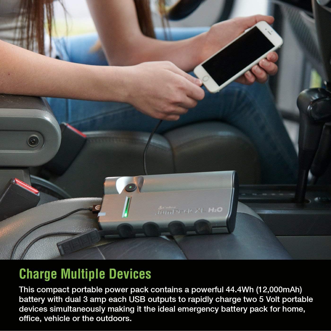 Cobra JumPackXL CPP15000 Portable Power Car Jump Starter: Battery Charger, Power Pack, LED Flash Light with Jumper Cables, 400 Amp Peak, 12,000mAh for Instant Power to Car, SUV or Motorcycle, grey