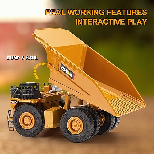 Miniatura 2 de Camión volquete de metal pesado fundido a presión a escala 140, vehículos de construcción de metal, camiones de juguetes para niños