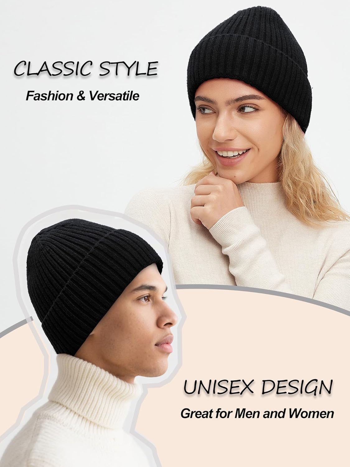 Satin Lined Beanie for Women Men, Silk Lined Beanies, Wool Warm Knit Cuffed Winter Hat Womens Skull Cap - Image 7