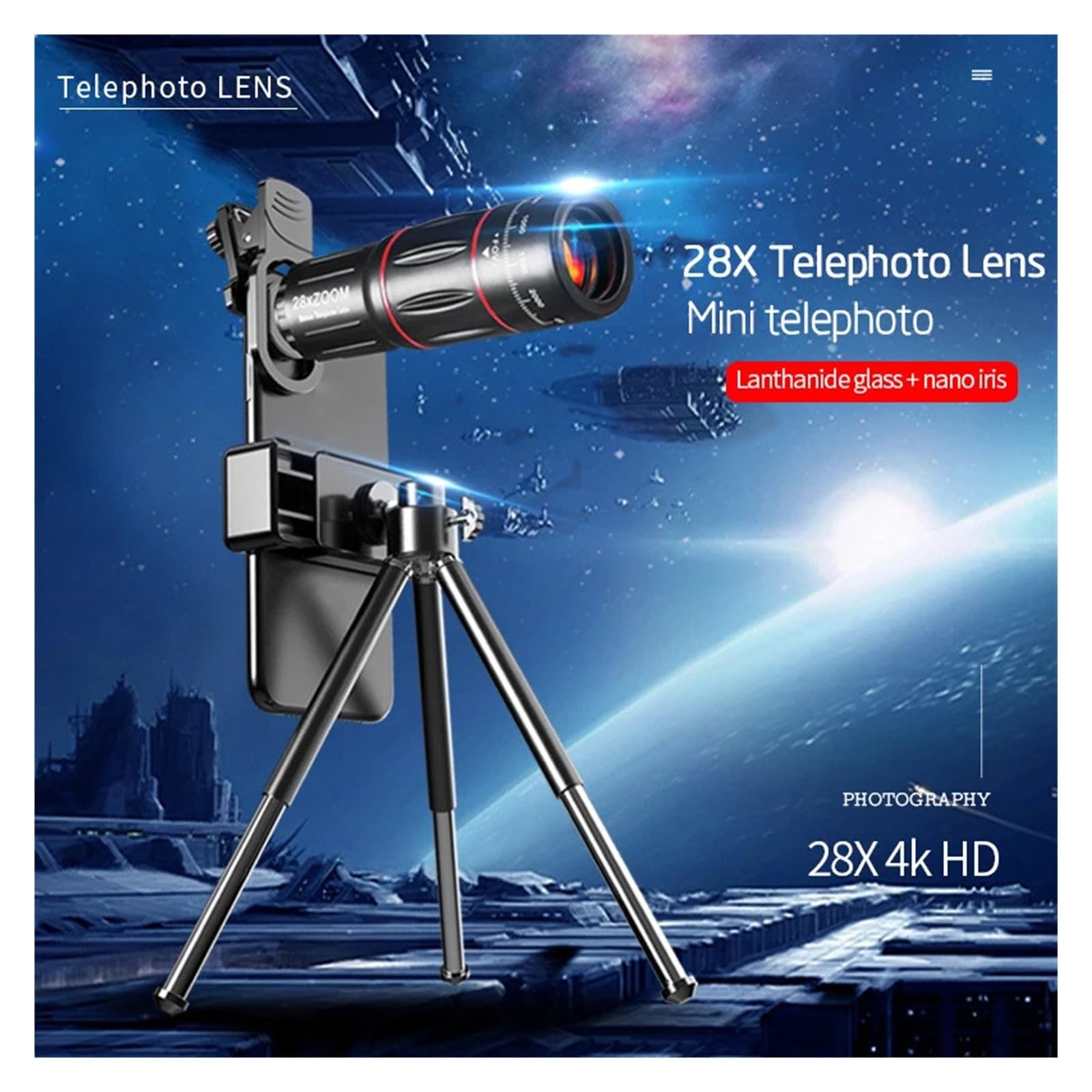 Amazon.com: Zoom 28X Telephoto Lens for Smartphones - 4K HD