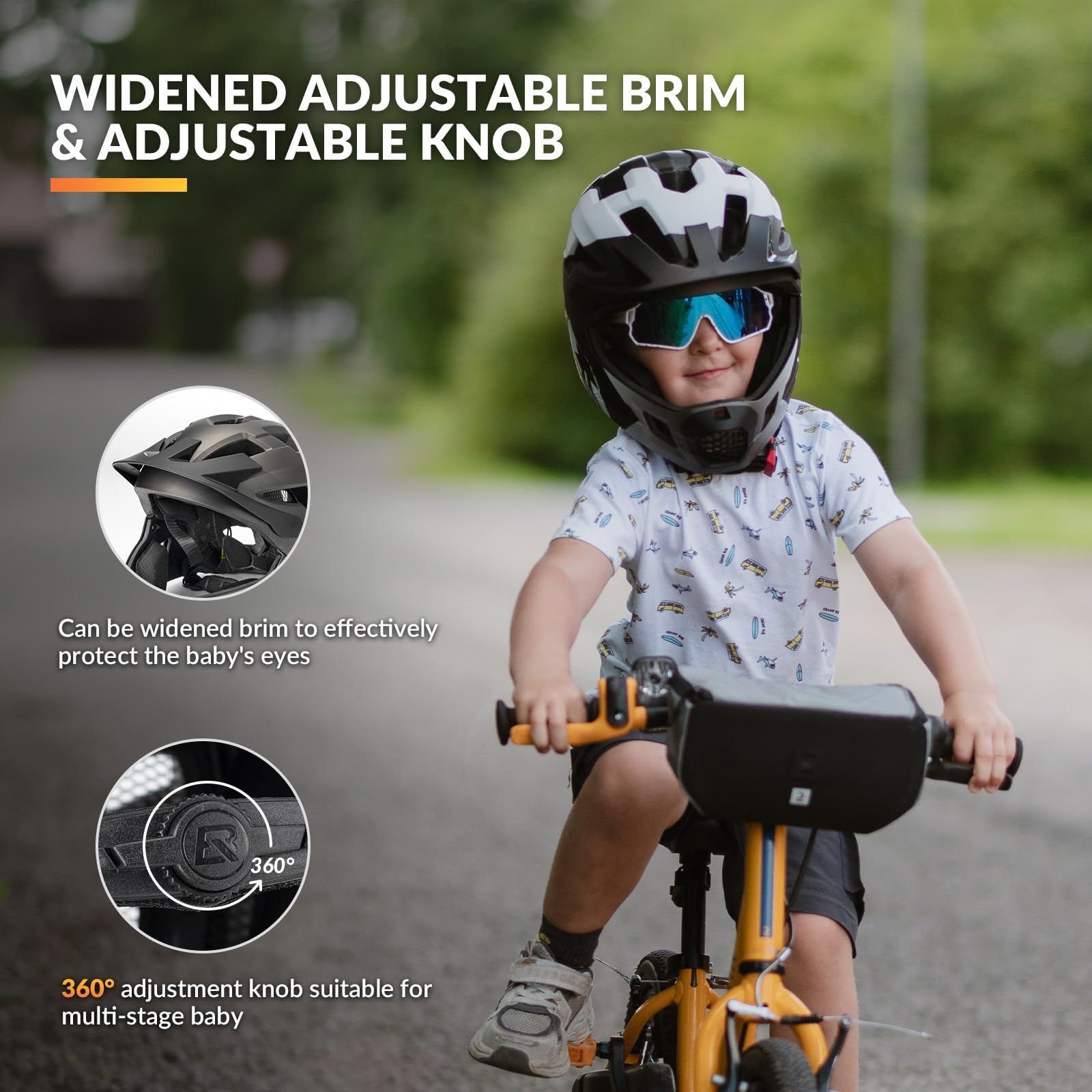 ROCKBROS Kinderhelm und Fingerlose Handschuhe Set