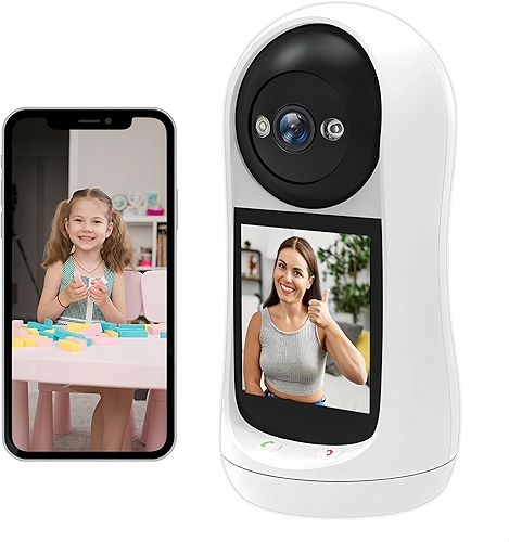 Babá Eletrônica Inteligente com Alexa Wifi 360º | Monitor 24h para Bebês, Idosos e Pacientes | Tela Grande 2.8" + Vídeo/Áudio Bidirecional | Câmera 2MP Full HD + Visão Noturna | Nuvem/Cartão