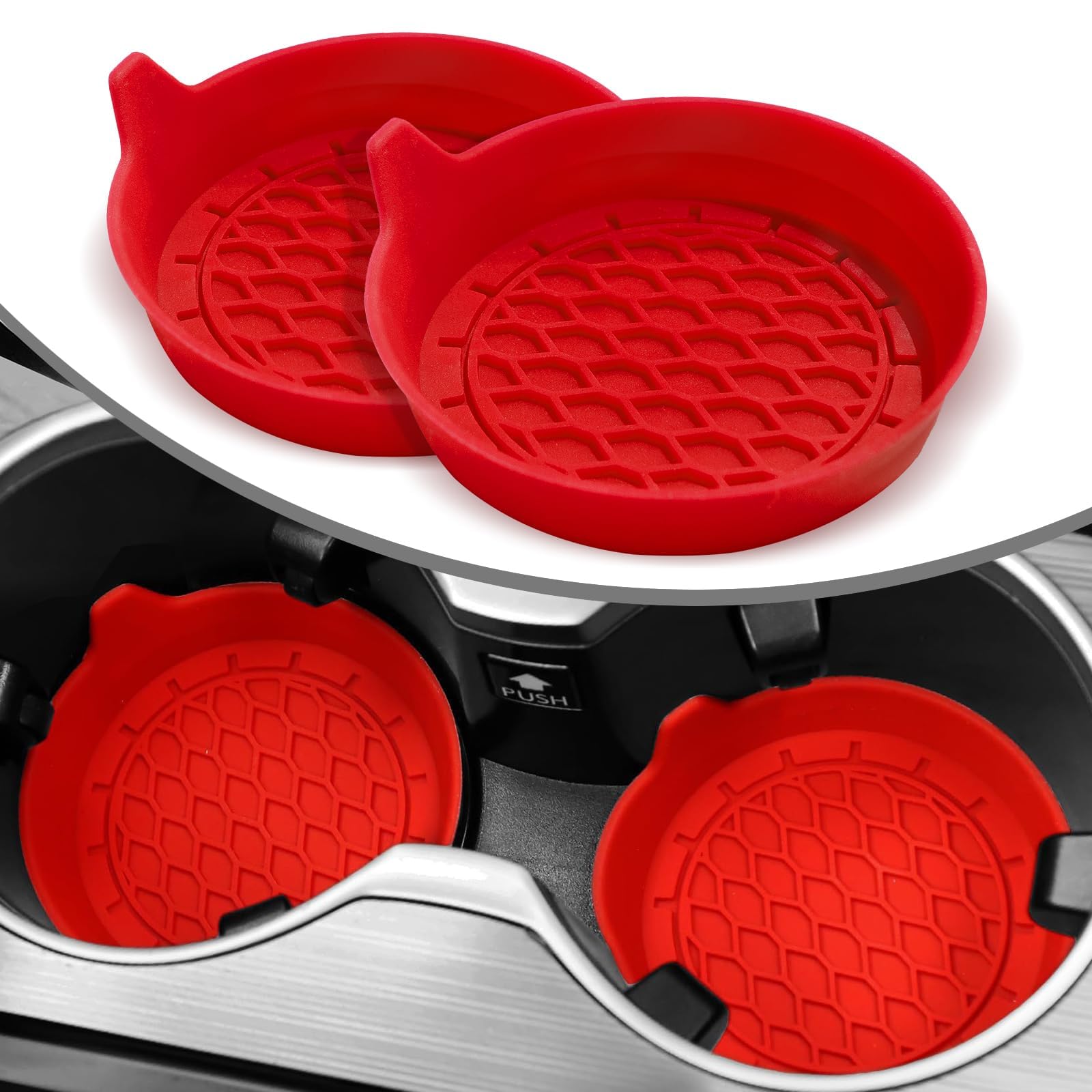 QZMREVKPD Car Coasters, for Hyundai i30 i30N 2017-2024 i30 Fastback 2020-2025 Car Cup Holder Coasters Vehicle Cup Coasters Interior Accessories Drink Coasters Mats Inserts,C