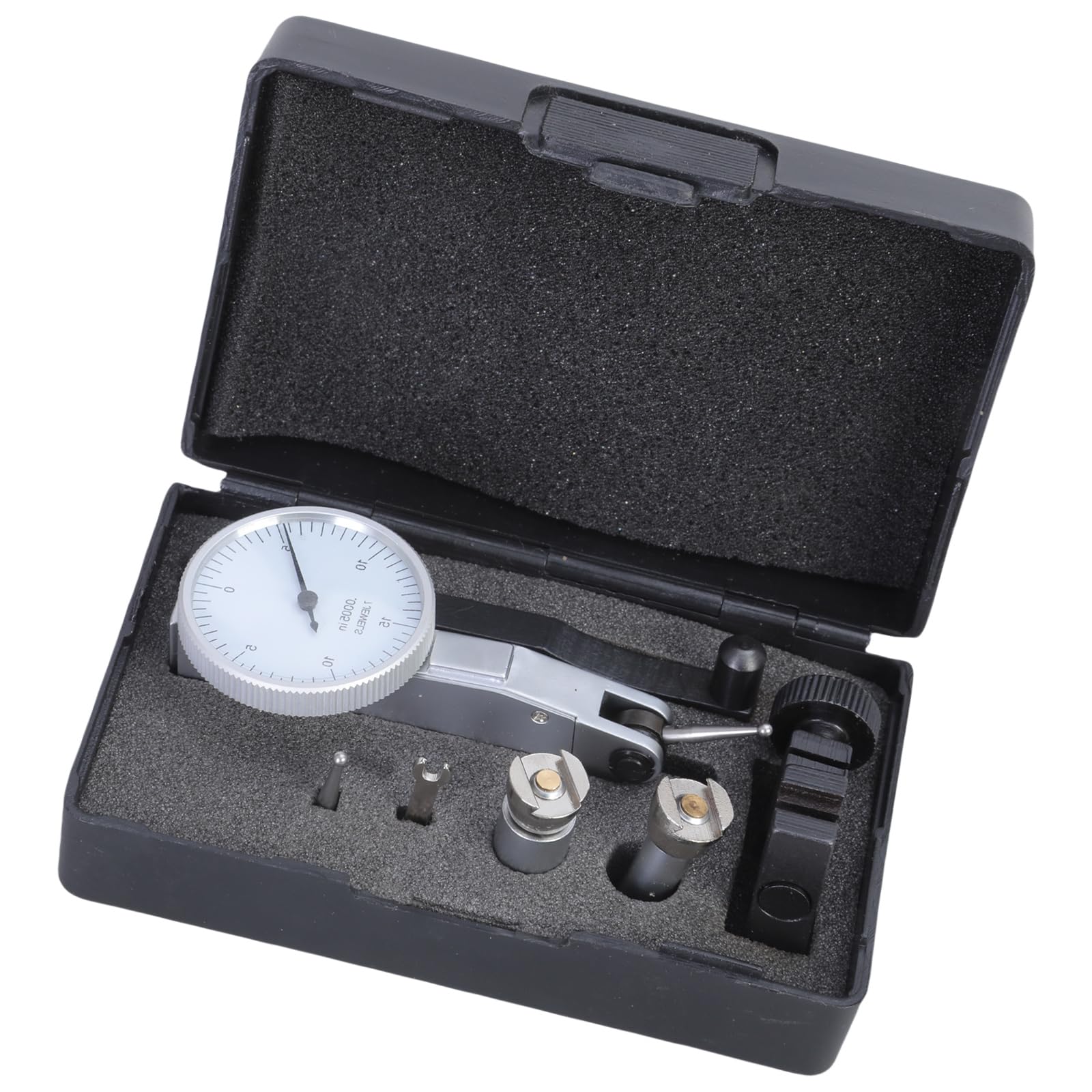Palancas indicadores de soporte de calibre de 1-1/4 pulgadas, cara blanca, calibre 0-15-0 con accesorios de montaje, instrumento de calibración mecánica