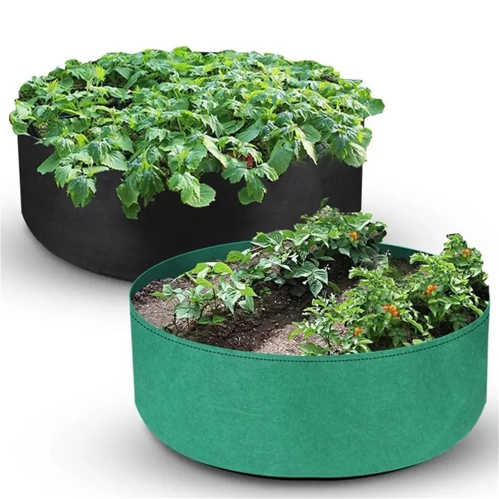 Bolsas de Cultivo con Rejilla Bolsa de Cultivo Fieltro | For verduras flores con asas de 10/30/40/50/100 galones(Black,80x30cm)