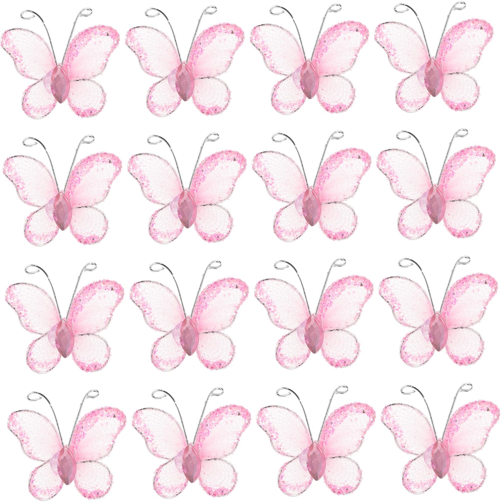 500stücke Rosa Schmetterlinge Aus Mesh Mit Glitzer Dekorativ Für Hochzeiten Einladungen Bastelprojekte Tischdeko Und Für Hochzeitsfeiern