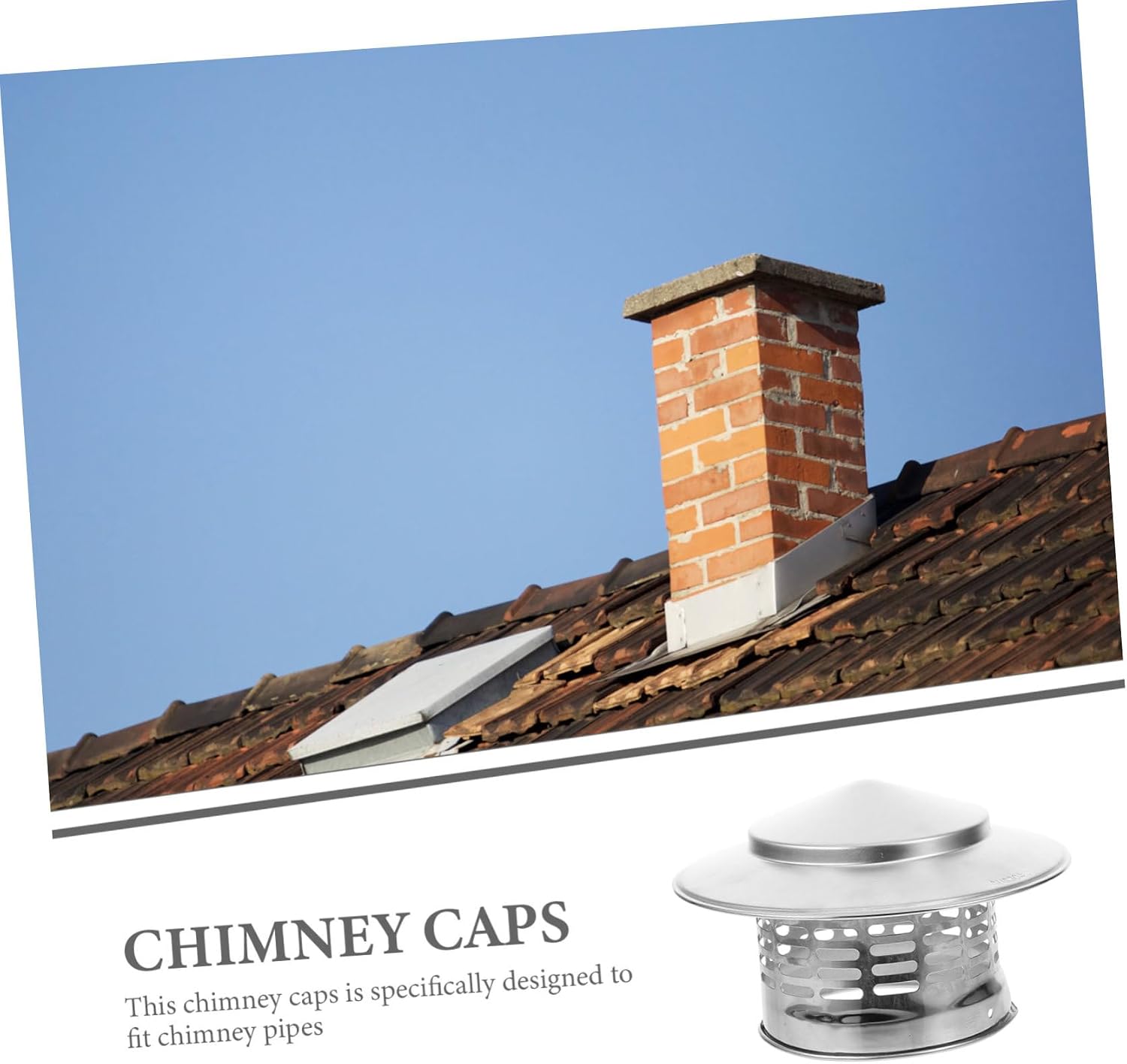 Toddmomy Exhaust Rain Cap Chimney Weather Chimney Cap Chimney Top Chimney Cowl Cap Pot Guard Flue Cap Chimney Cap Round Fireplace Chimney Caps Fire Place Roof Silver