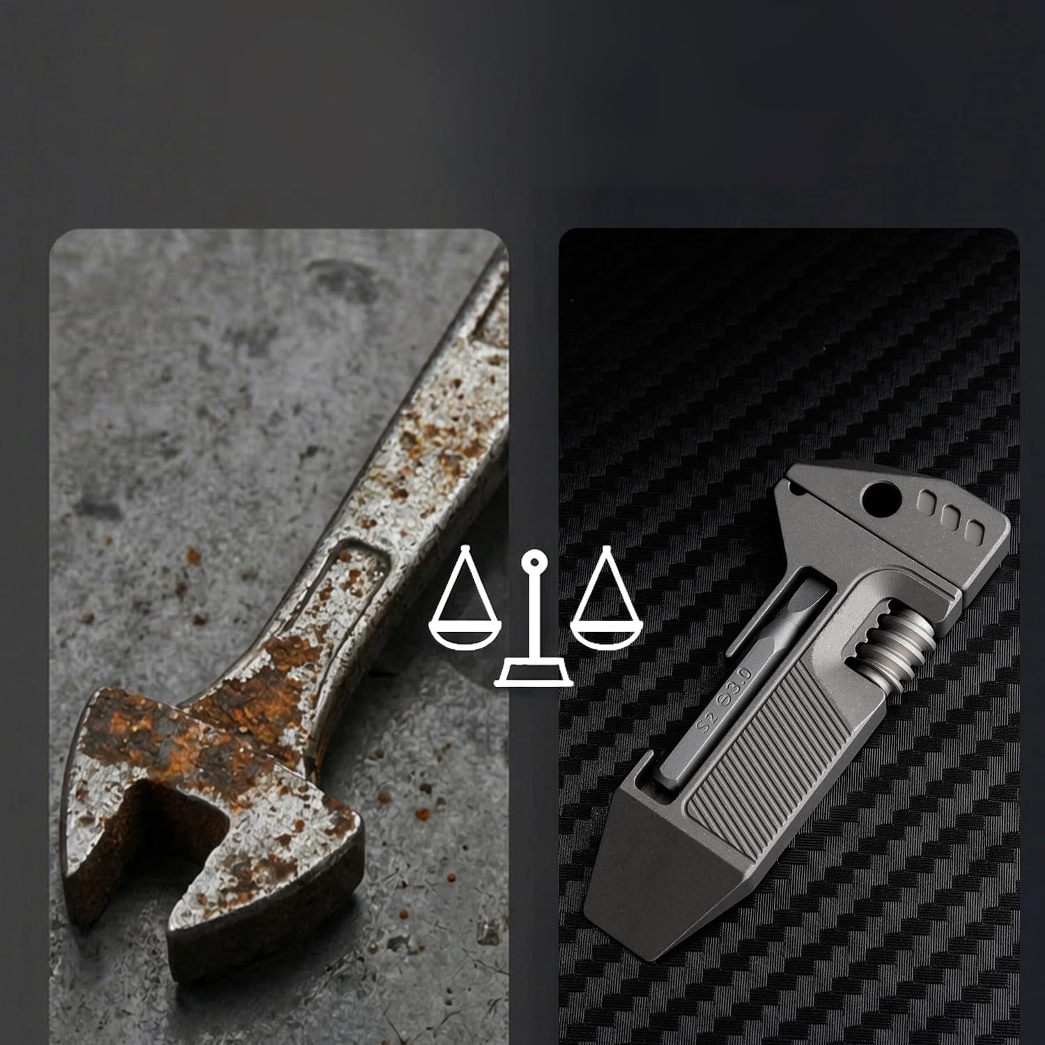 WARHERO Titanium EDC Pry Bar Multitool with Ratchet Screwdriver, Wrenches, Crowbar, Bottle and Box Openers, Compact Versatile Pocket Pry Bar for Everyday Carry