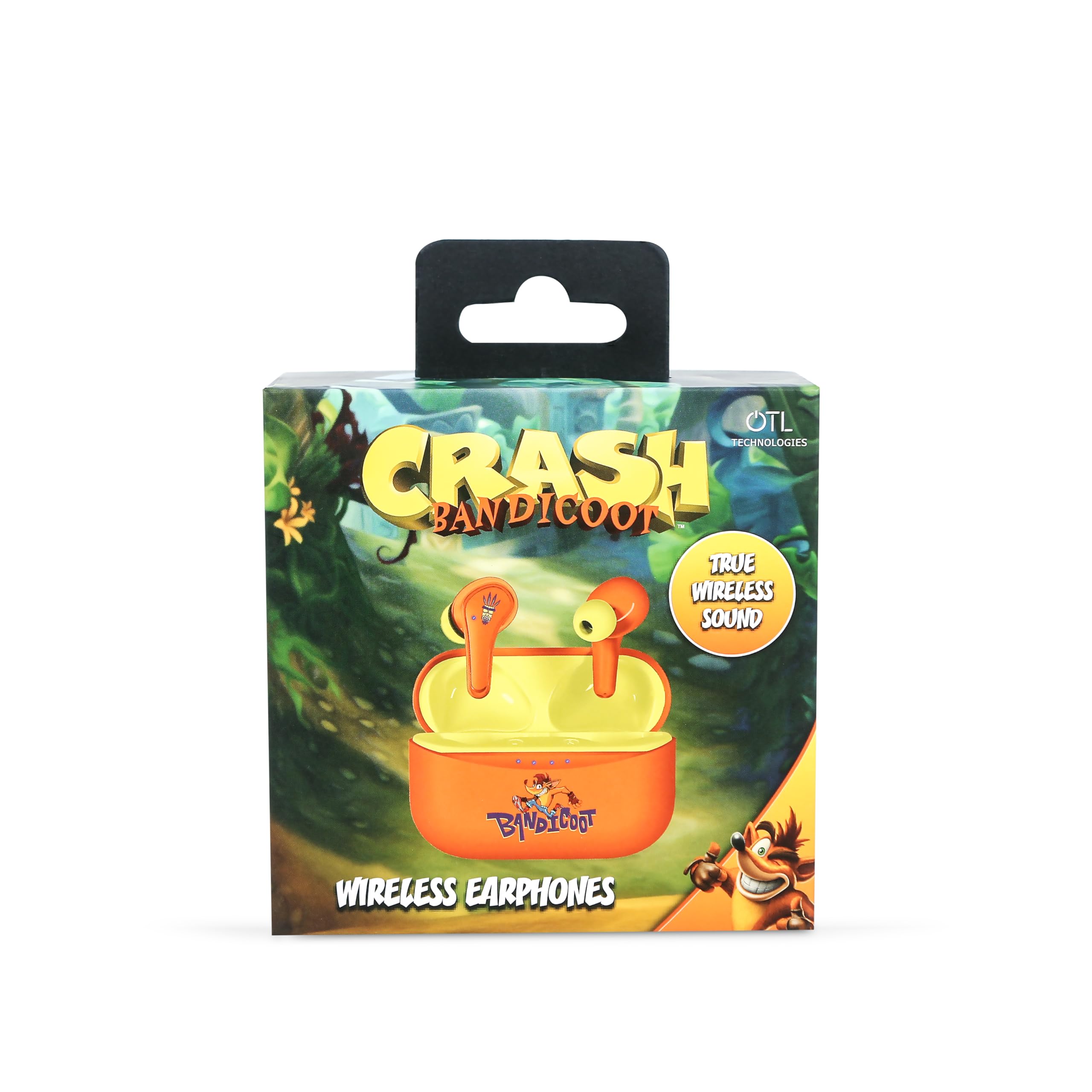 OTL Technologies Auriculares INALÁMBRICOS Crash Bandicoot con Estuche DE Carga Ear PODS Color Naranja