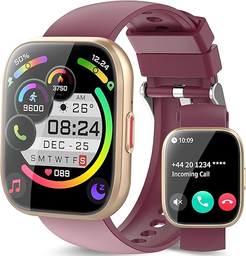 aycy Reloj inteligente para hombres y mujeres, llamada Bluetooth, pantalla táctil HD de 1.85 pulgadas, reloj de fitness con monitor de frecuencia