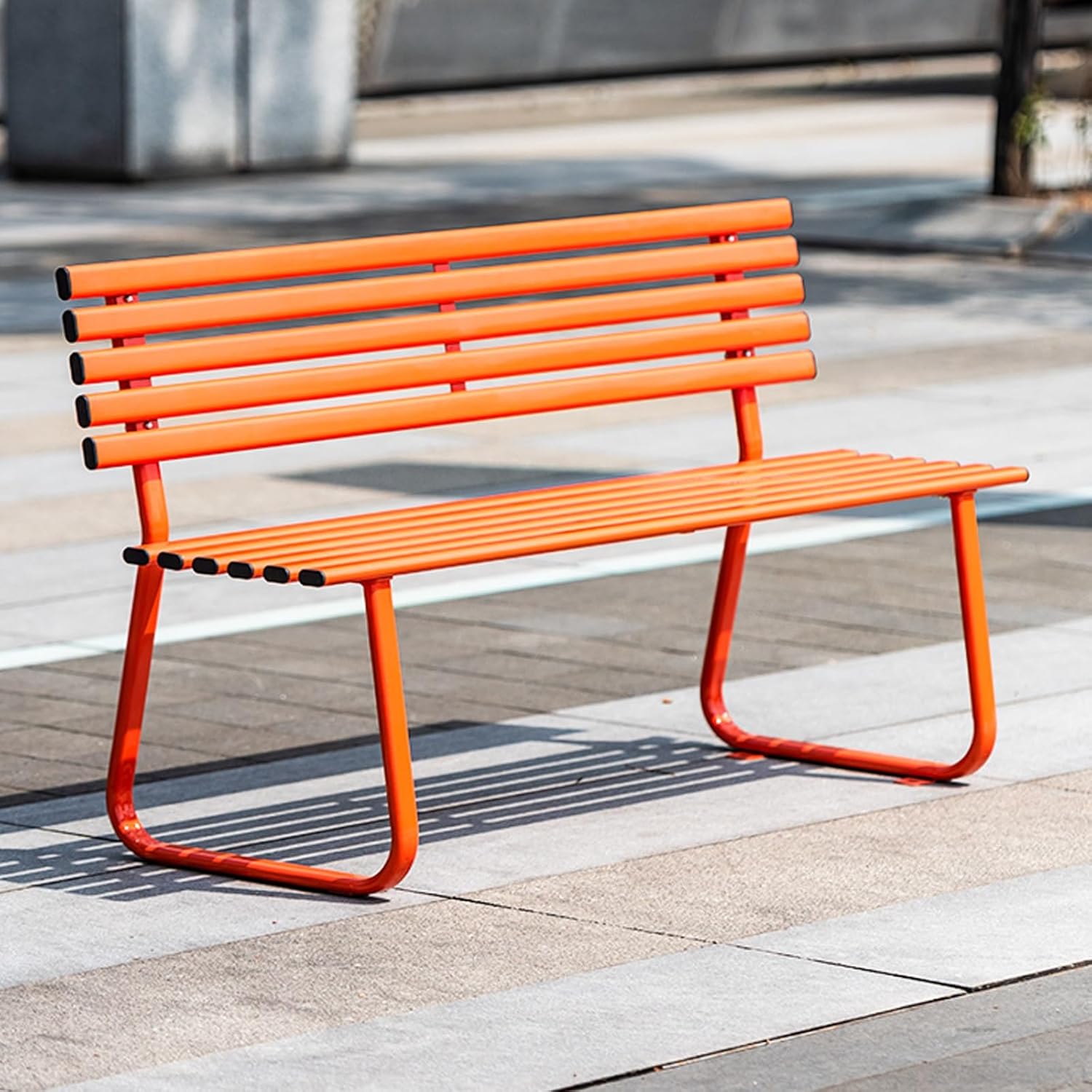 Garden Bench Outdoor Benches Benches for Outside Rich Color Uniform Paint Film Strong Weather Resistance Comfortable Sitting no Fatigue Even After Long Sitting(Orange,120cm/47in)
