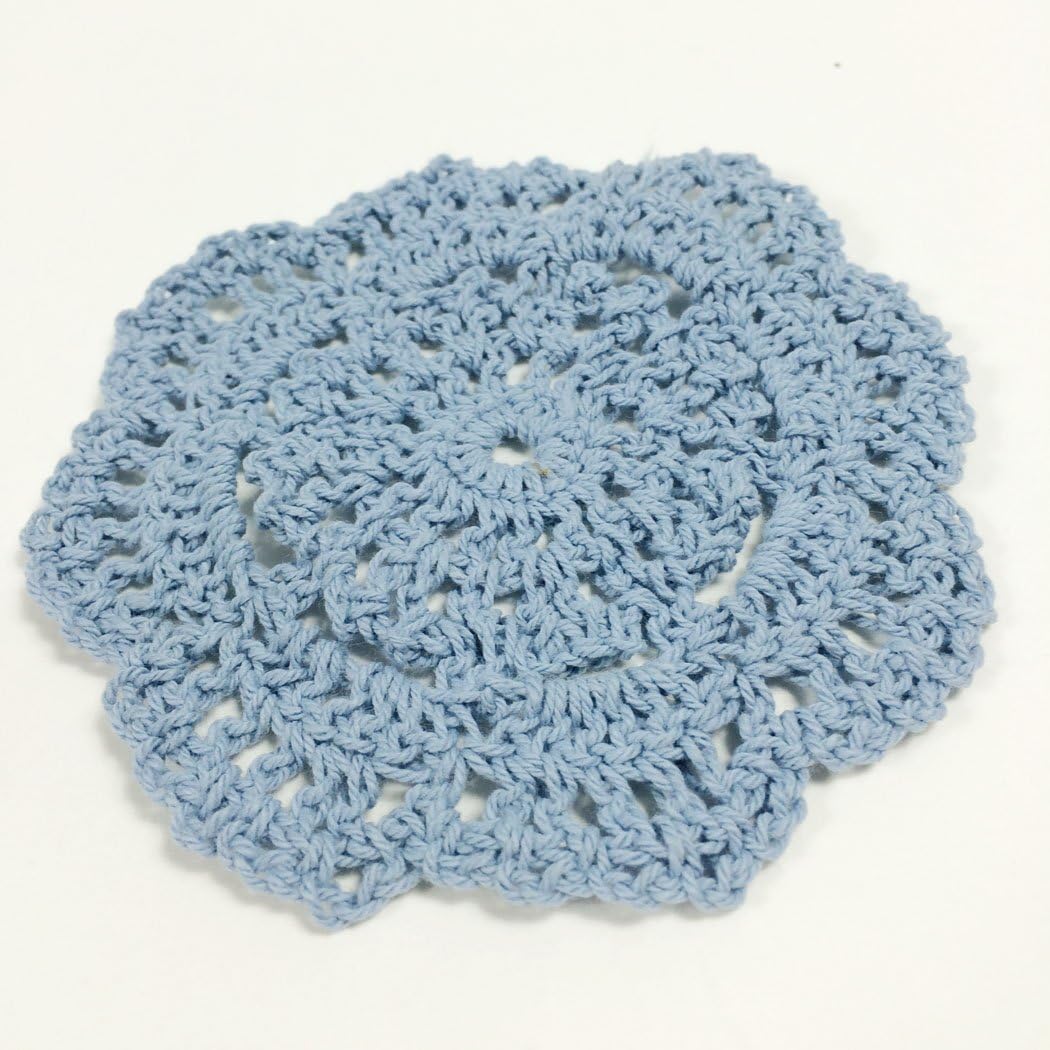 Perfectos Decor Set of 2 Handmade Placemats Coasters Round Lace Crochet Doilies Blue