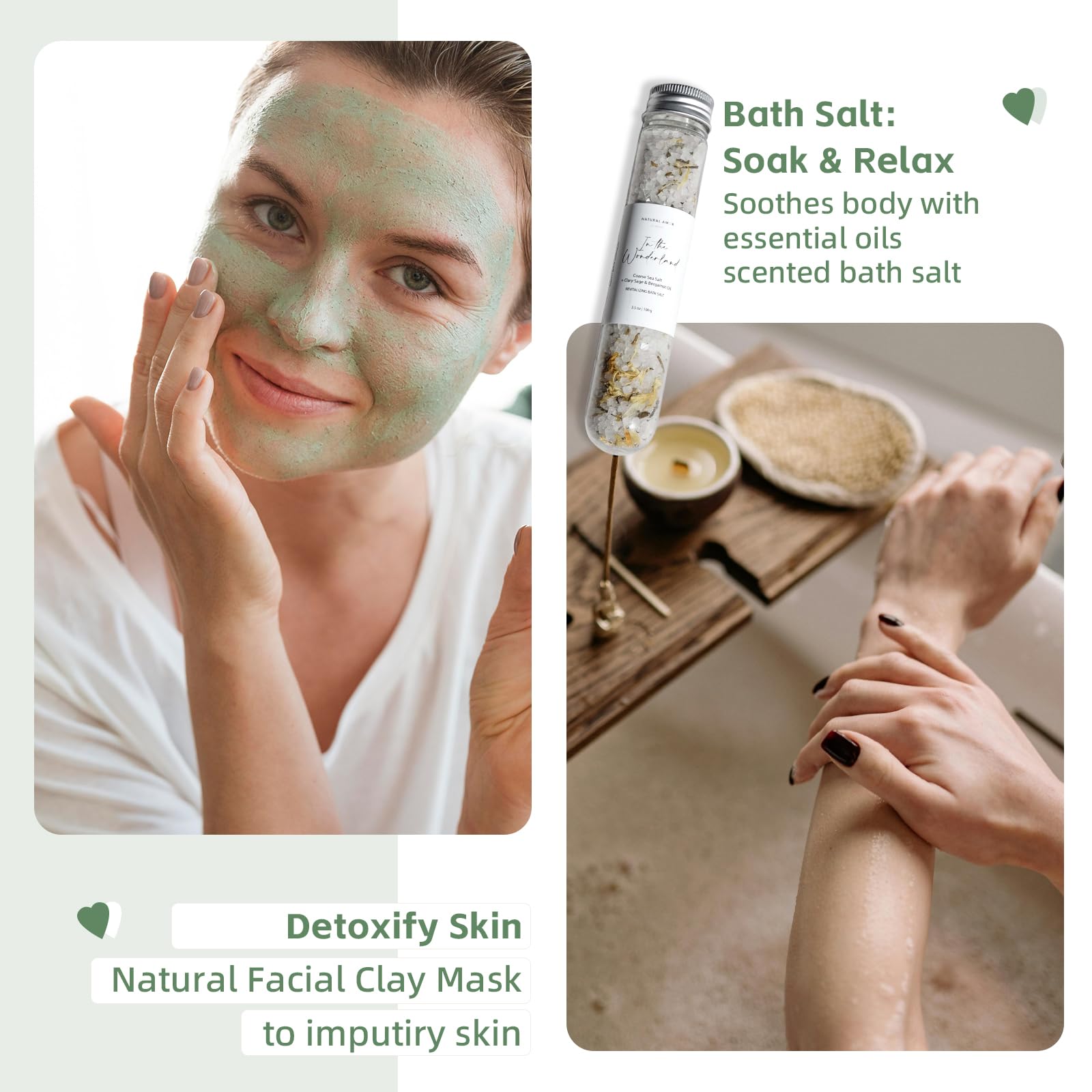 Natural Amor Spa Gift Set for Women – 6-Piece Self Care Gift Box with Handmade Soap, Bath Bomb, Candle & Skincare, Ready-to-Gift Relaxation Set: Cozy Christmas 6pcs