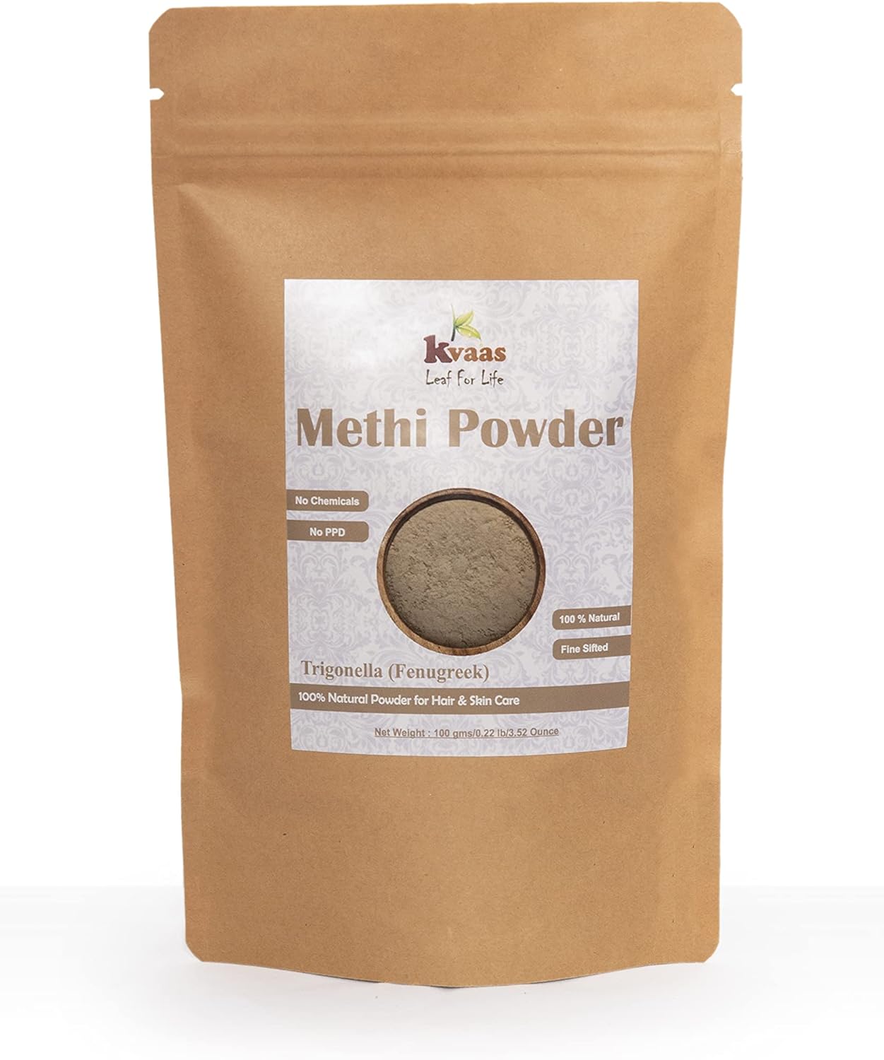 Natural Fenugreek Powder 3.53 Oz (100 g) Trigonella/Methi Natural & Pure Powder for Hair