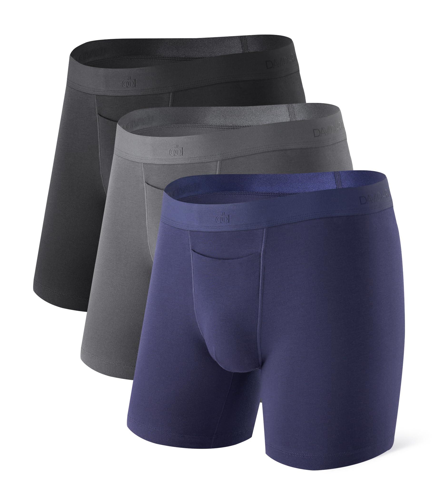 DAVID ARCHY Mens Underwear Cotton Boxer Briefs with Pouch Ultra Moisture Wicking Breathable Soft with Horizontal Fly 3