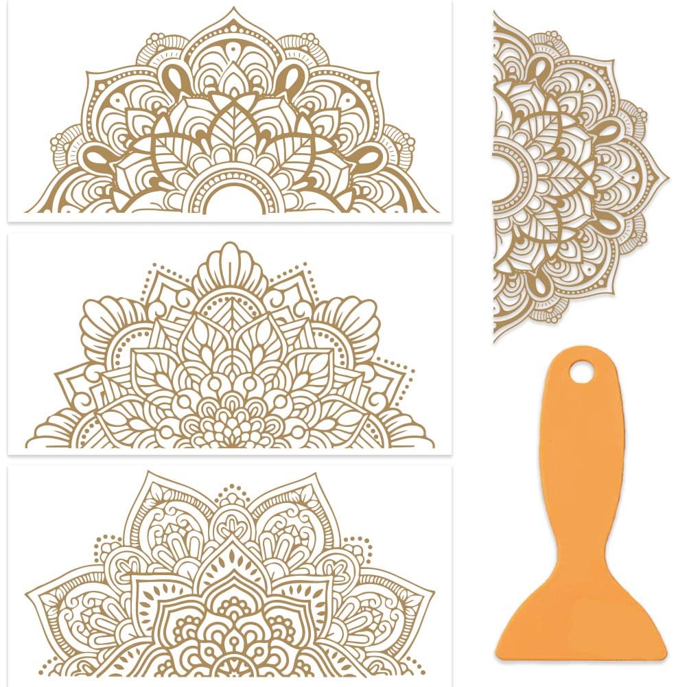 Autocollants mandala OLYCRAFT 30,5x15,2 cm pour relooker un meuble
