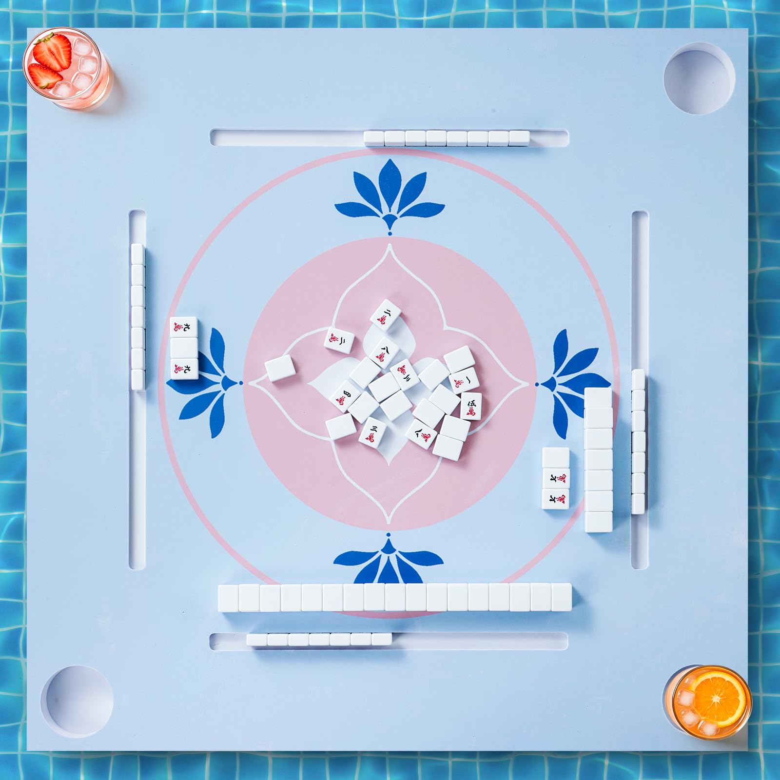 View 1 of [SEE NOTES] Magic Sewing Machine Blue Large Floating Mahjong Table