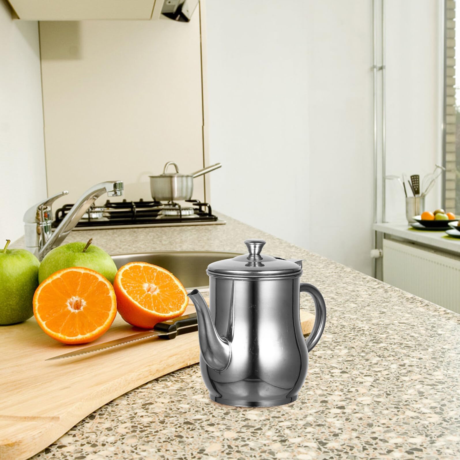 Aceitera con Filtro de Acero Inoxidable 18oz para Cocina