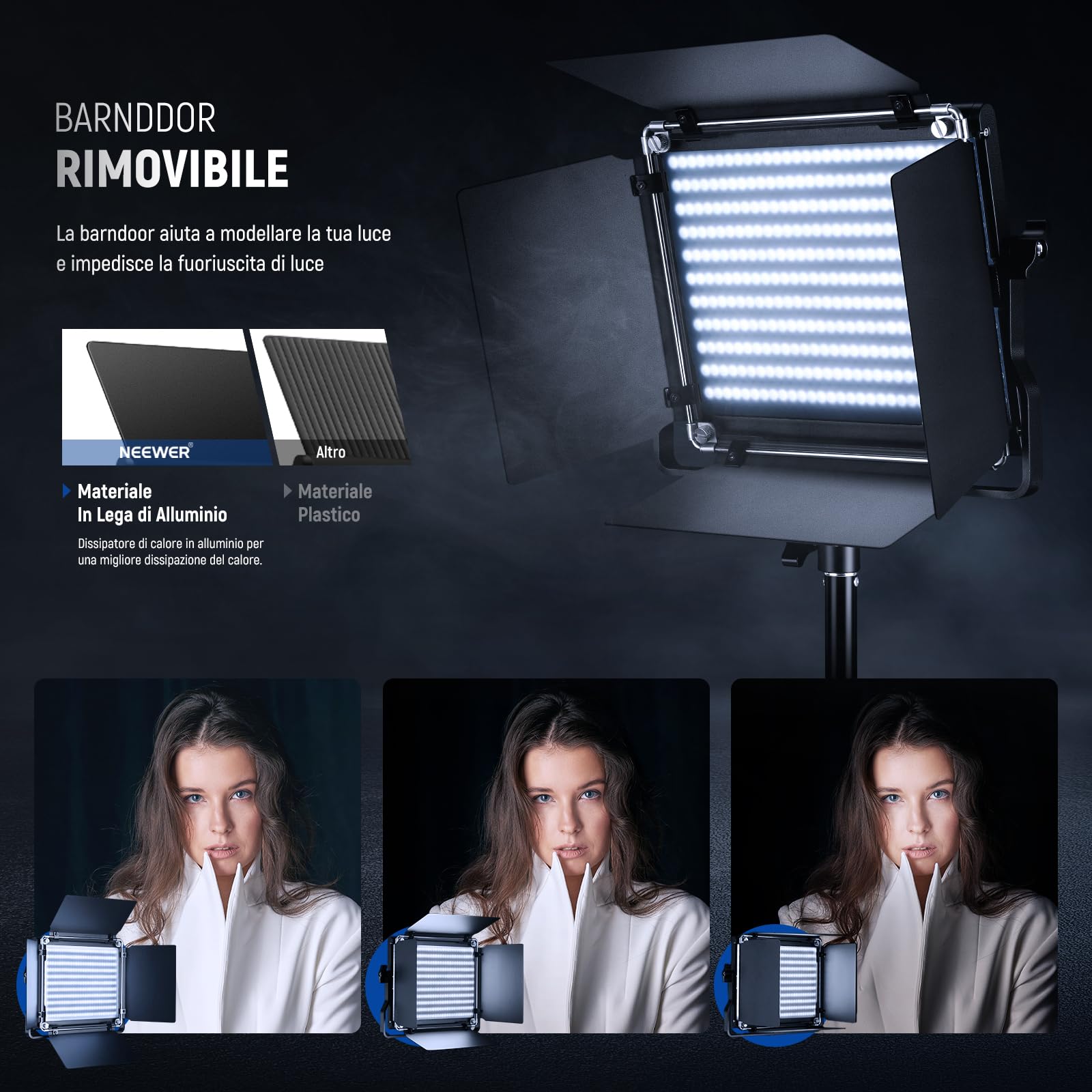 NEEWER 660 Pannello Luce LED Fotografia Kit d’Illuminazione:Luci Video Bicolore Dimmerabile 3200-5600K CRI 96+ & 190cm Cavalletto, Faretto LED Fotografico per Riprese Video e Foto Studio