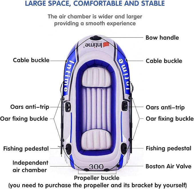 Bote inflable plegable para kayak de pesca, bote de goma, bote de remos para adultos miniatura 5