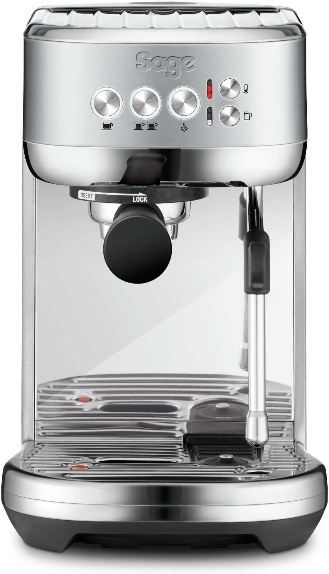 The Bambino Plus - Compact Coffee Machine with Automatic Milk Frother - 1.9L, 15 bar, 1600 W - Single or Double Shot Espresso Maker, Cappuccino, Latte, Brushed Stainless Steel