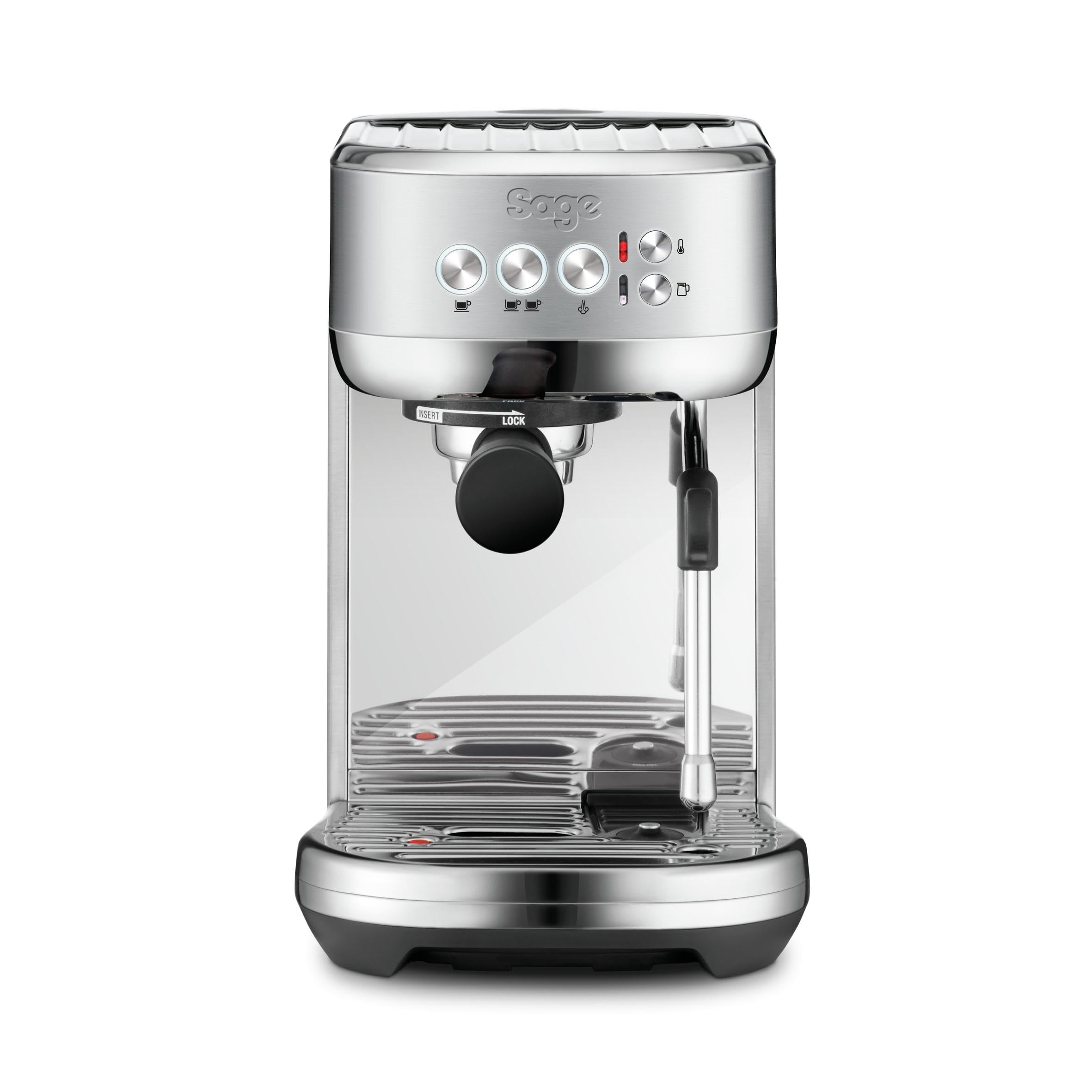 SageThe Bambino Plus - Compact Coffee Machine with Automatic Milk Frother - 1.9L, 15 bar, 1600 W - Single or Double Shot Espresso Maker, Cappuccino, Latte, Brushed Stainless Steel