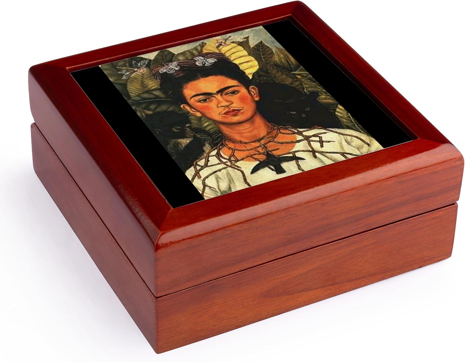 3dRose Frida Kahlo Painting Jewelry Box 7 x 7 inch with 4 inch tile