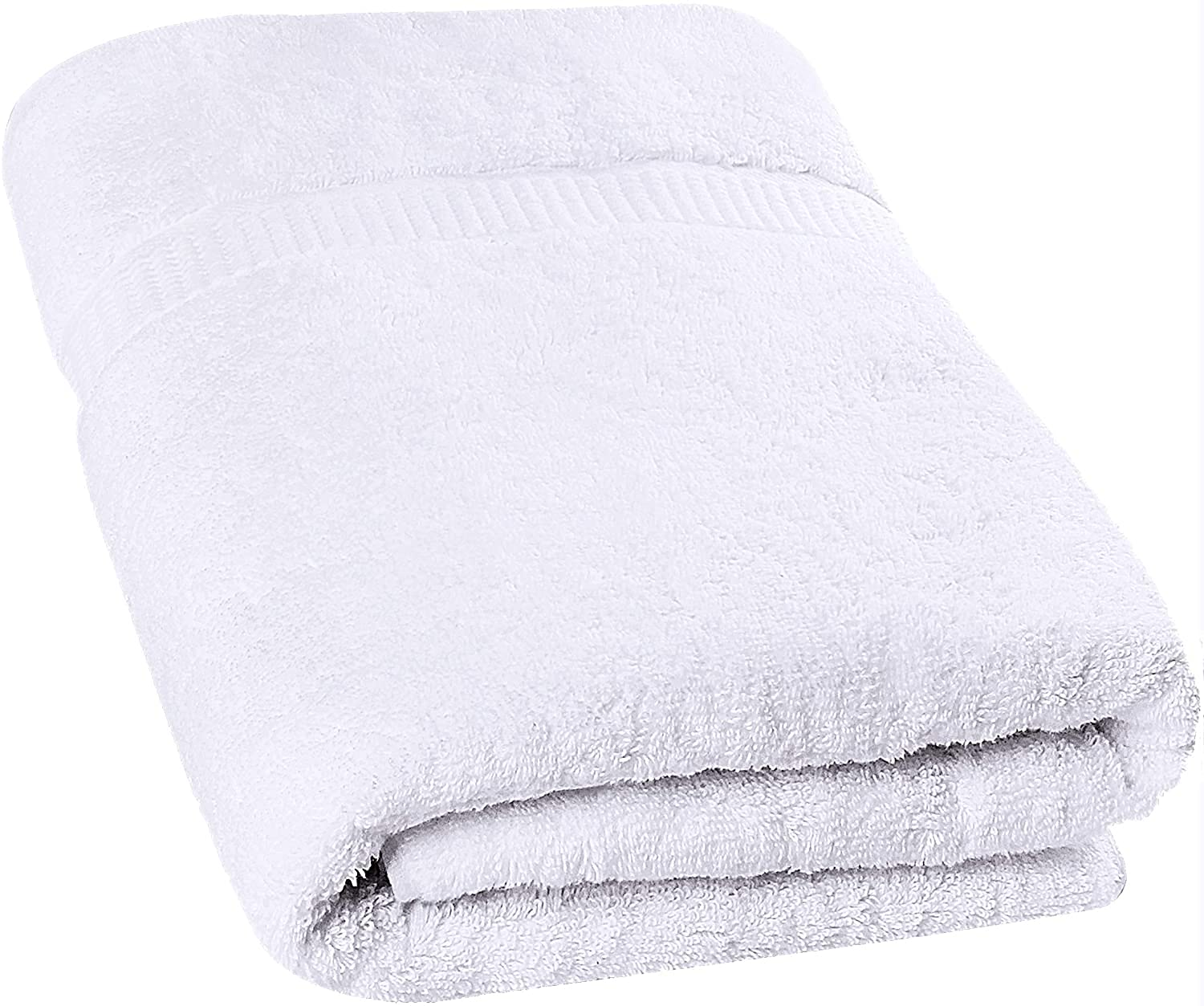 AmigoZone Premium Jumbo Bath Sheet 600 GSM 100% Ring Spun Cotton Highly Absorbent and Quick Dry Extra Large Bath Towel (White, 1)