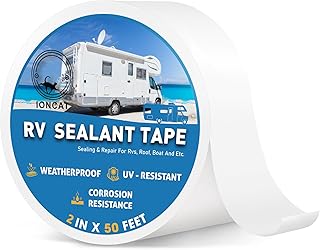 RV Roof Sealant Tape, 2 Inch X 50 Feet RV Repair Seal Tape for Camper Trailer Boat Seam Leaks Roofing, UV Resistant & Weatherproof, White
