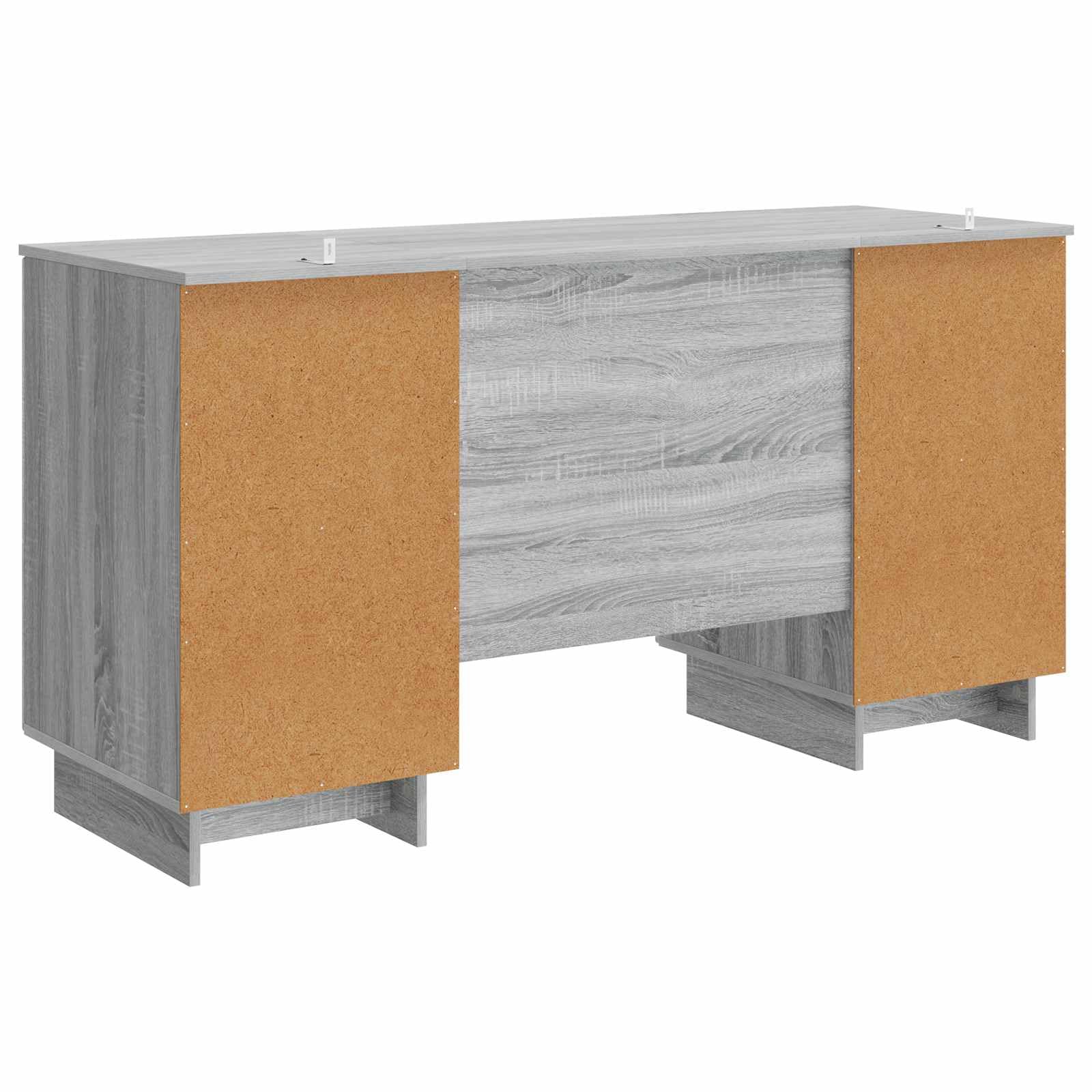 Szare biurko Sonoma z materiału drewnopochodnego, 142,5 x 50 x 75 cm, z miejscem do przechowywania, do komputera, pracy, laptopa, biura domowego i pokoju młodzieżowego