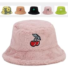 Winter Bucket Hat Women Furry Fuzzy Bucket Hats for Ladies