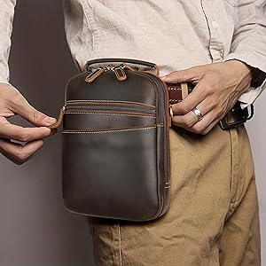 Zipper Holster Belt Loop Fanny Pack Polare Full Grain Italian