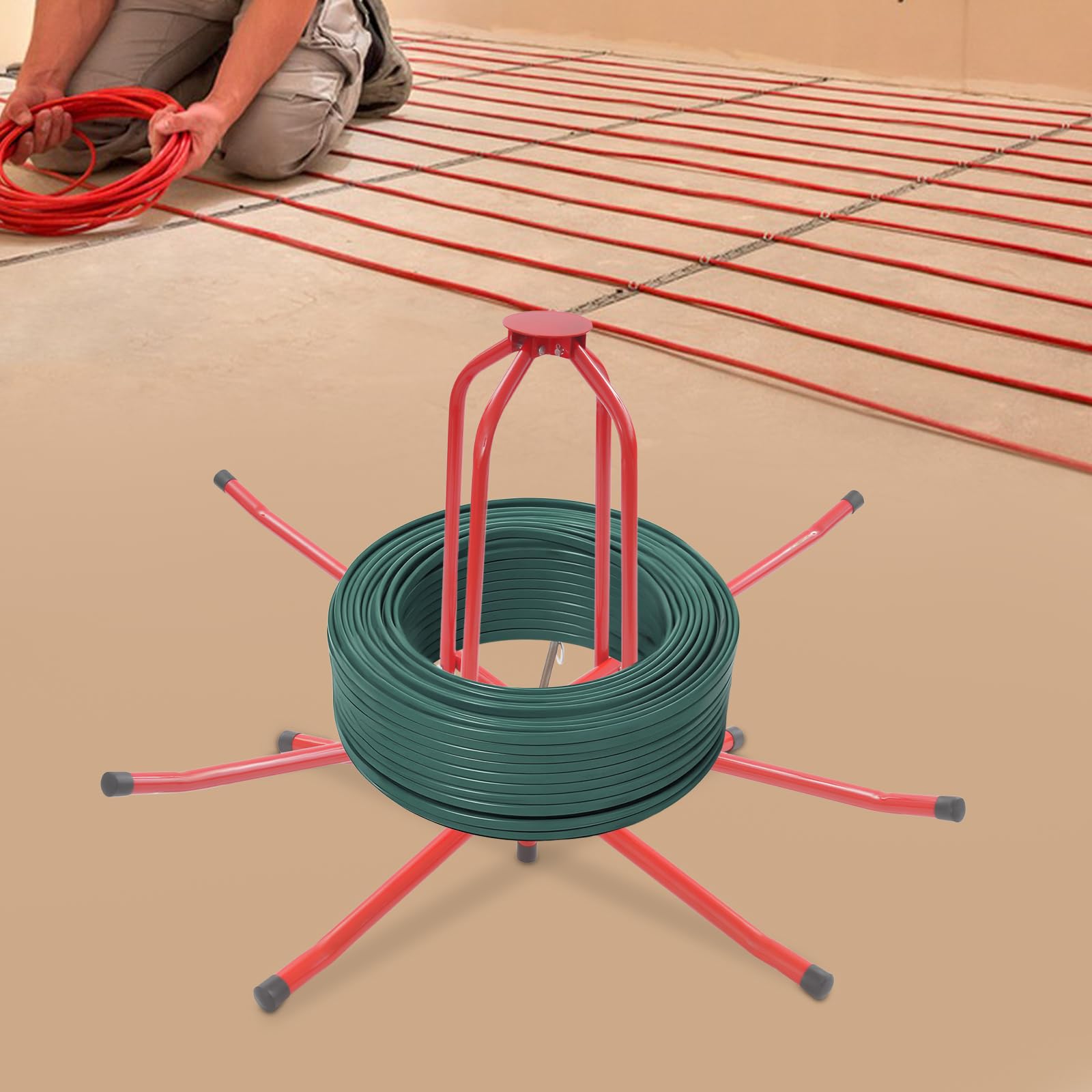 Avvolgitubo per tubi, per riscaldamento a pavimento, cavo di srotolamento, capacità di carico max. 200 kg