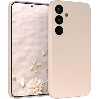 EAZY CASE - Silicone Case for Galaxy S25 Silicone Case Beige Soft Shockproof Mobile Phone Case Protective Cover with Camera Protection Thin Premium Protection Cover TPU Phone Bumper in Pastel Taupe Matt