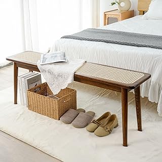 Entryway Bench, Solid Wood Kitchen Dining Bench, Mid Century Modern End ...