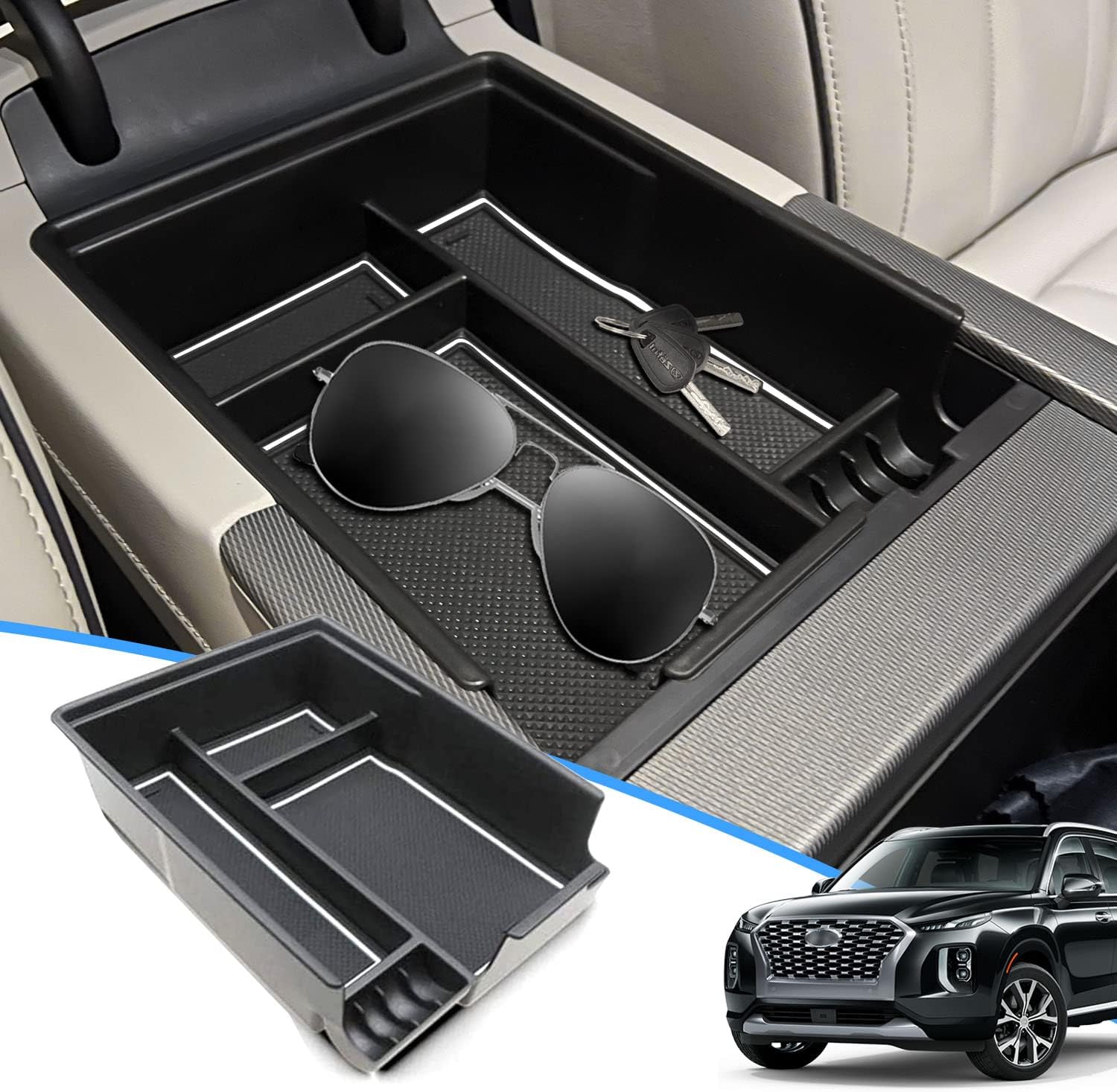 AEEKCARS Center Console Organizer Compatible with Hyundai
