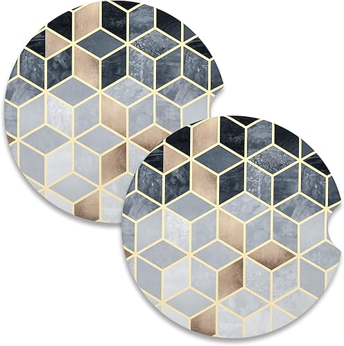 Miniatura 14 de Nipichsha Posavasos de automóvil para portavasos de automóvil, paquete de 2 posavasos de cerámica absorbente para bebidas, bonitos portavasos para