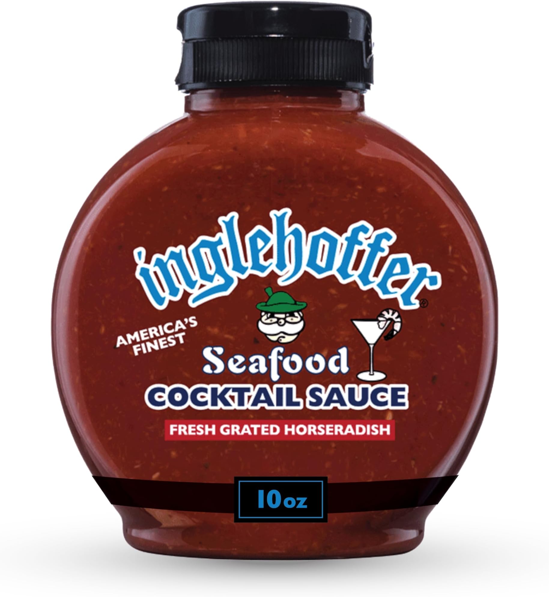 Inglehoffer Seafood Cocktail Sauce with Fresh-Grated Horseradish, 10oz, Zesty Seafood & Shrimp Cocktail Sauce