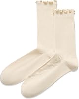 BEAUTODAY Women's Ruffle Crew Socks - Soft Slouchy Frilly Lettuce Trim Turn Cuff Cotton Calf Socks
