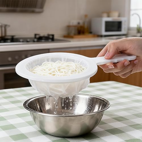 Miniatura 7 de 2 coladores de malla de nailon ultrafina, tamiz de plástico de malla fina con asa, mini colador de cocina para alimentos de cocina, jugo, café,