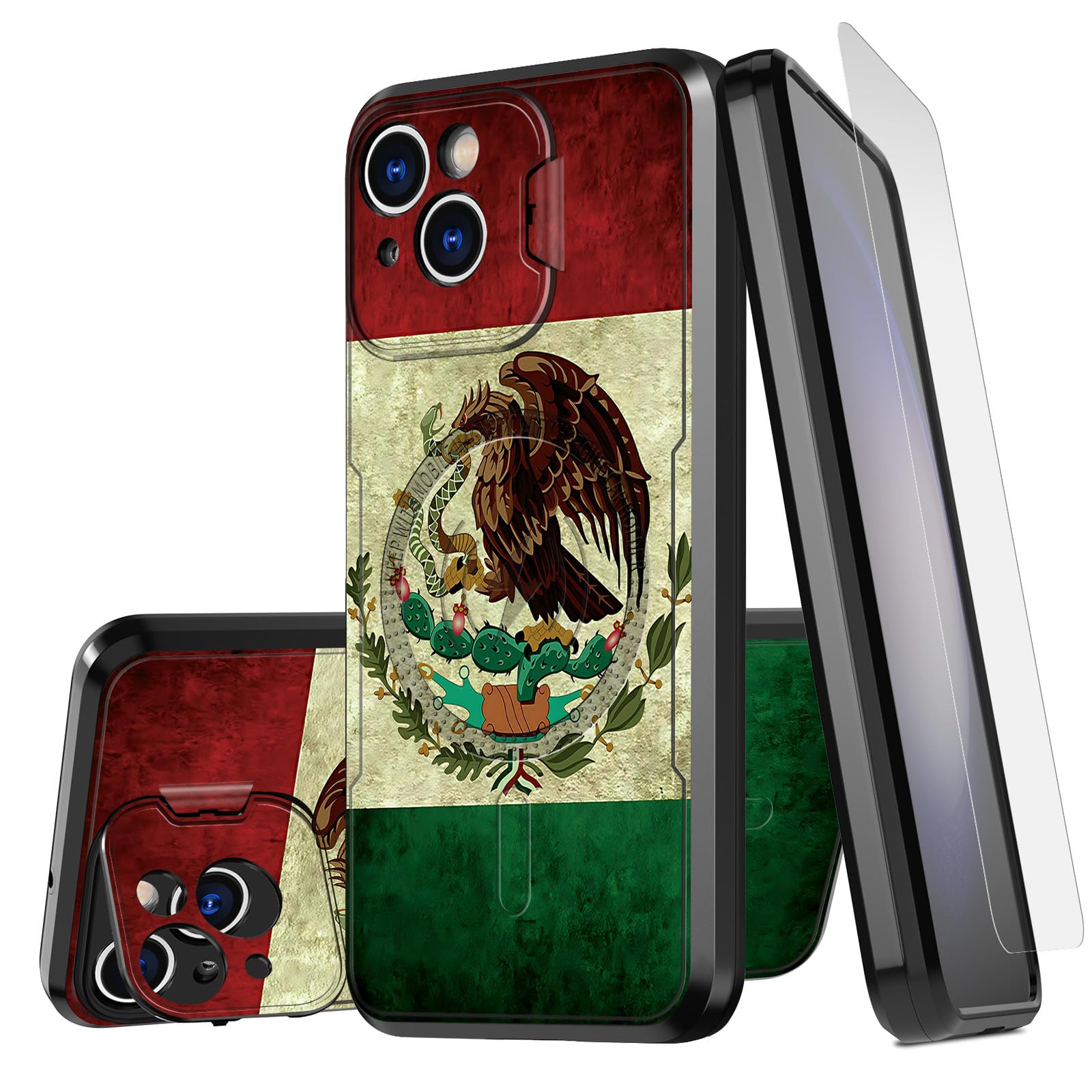 GYSYSQSH for iPhone 15 Plus Case with Screen Protector Camera Cover Stand Kickstand Magnetic Slim Dual Layer Shockproof Phone Case for iPhone 15 Plus