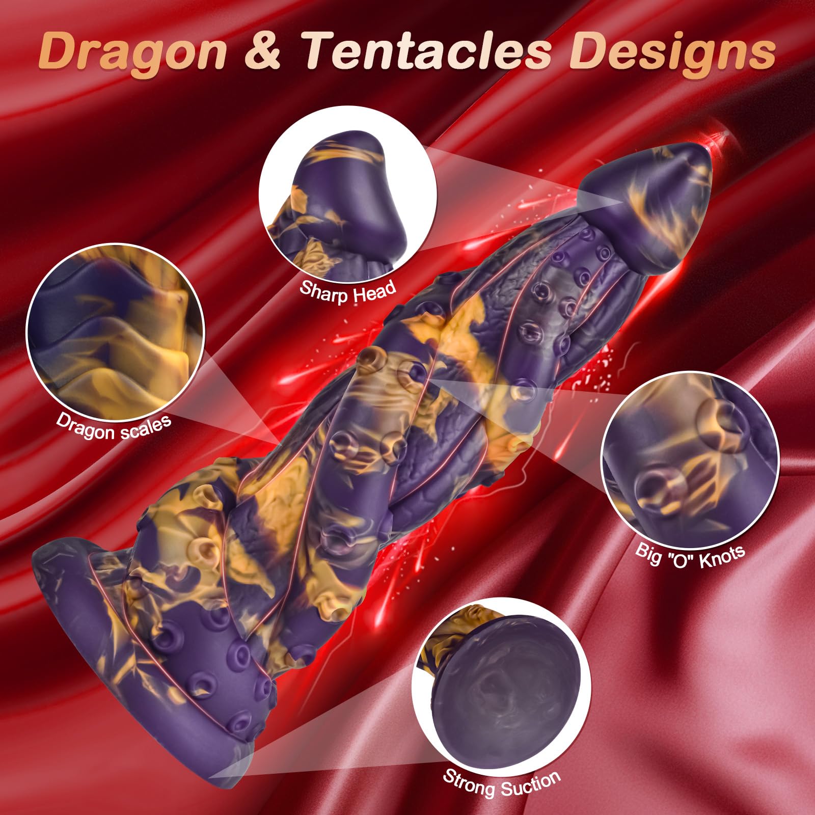 Monster Anal Dildo Sex Toys for Women, 8.9 Inch Huge Dragon Dildos with Strong Suction Cup for Hands-Free, Thick Big Fantasy Tentacle Dildo Silicone, Prostate Massager Anal Toys Adult Toys Sex Toy