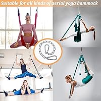 Vista 2 de Cadena de silla colgante de 24.5 pulgadas, cadena resistente de acero inoxidable SUS304 con dos hebillas de escalada para sillas de columpio