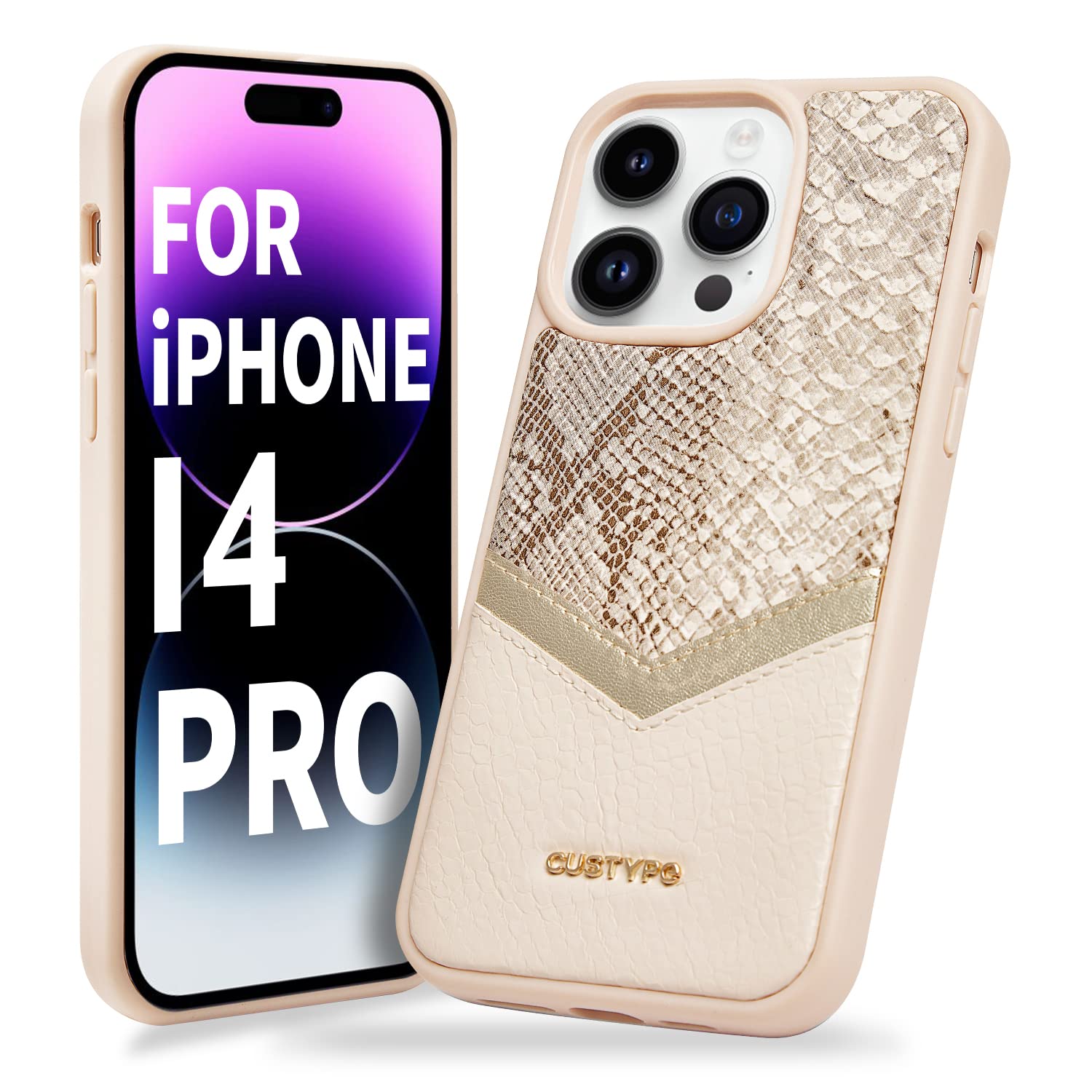 CUSTYPE Magnetic Phone Case Cover for iPhone 14 Pro Case Women [Compatible with MagSafe] Slim Fit Leather Shockproof Protective Mobile Phone Case for Apple 14 Pro (6.1 inch 2022) Pink