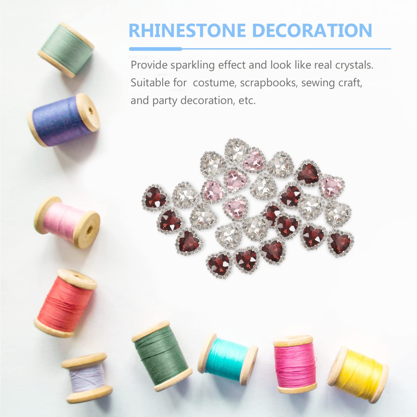 Cabilock 5 Sätze Kleidungszubehör Selber Machen Reize Nägel Diamanten Bausätze Nagel Charms Herzförmige Diamanten Perlen Schmuck Edelsteine Juwelen Kunst Bausatz Strasssteine 30 Stück * 5