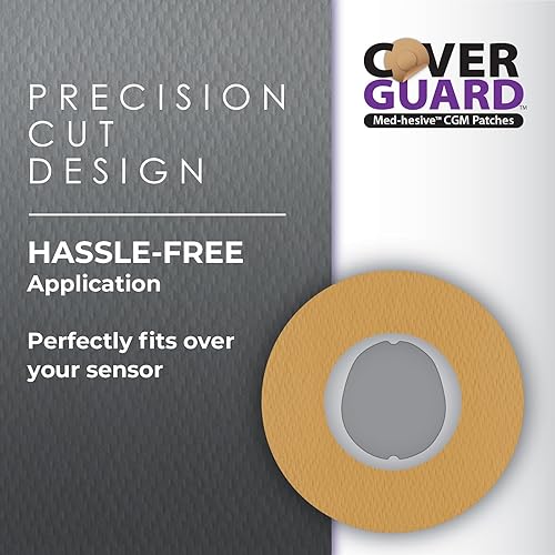 Miniatura 6 de Overpatch CGM  Dexcom G7, Stelo  Diseño de corte central bronceado  25 unidades  Adhesivo impermeable  Antideshilachamiento  Fácil aplicación y